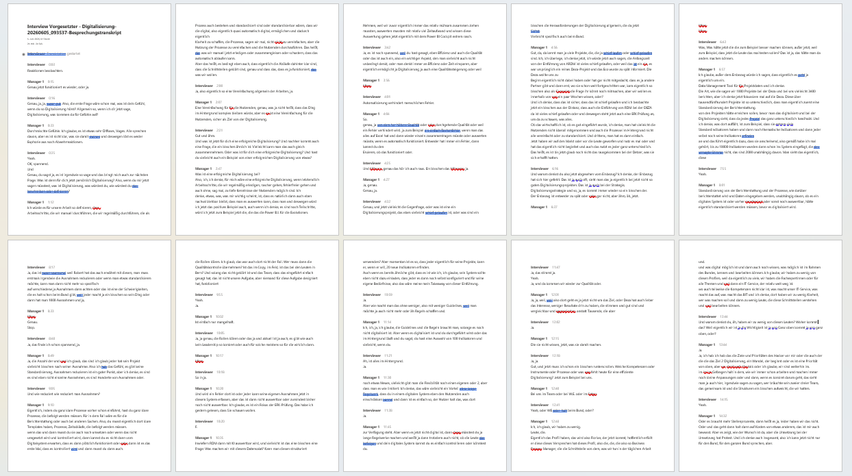 Interview and research notes