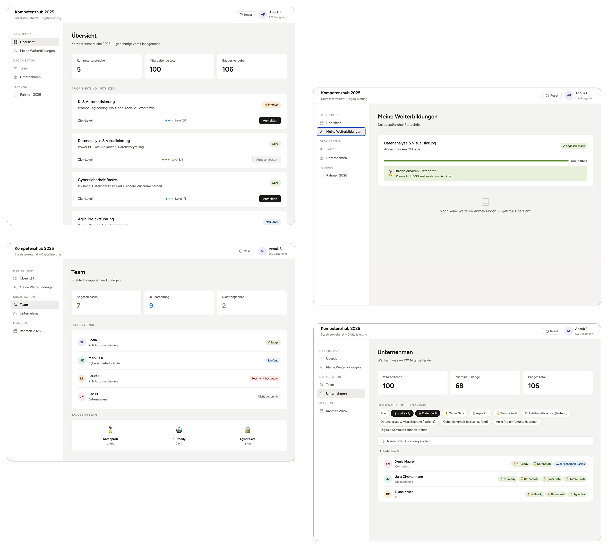Gamified Skills Management prototype
